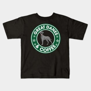 Great Danes And Coffee Kids T-Shirt